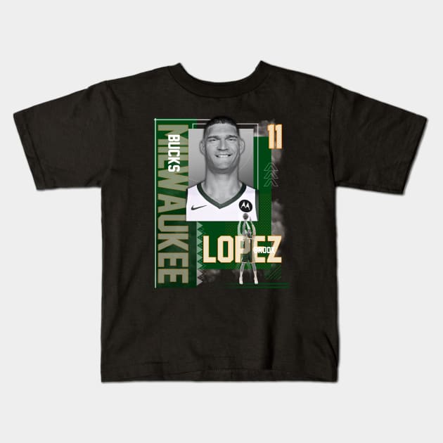 Milwaukee Bucks Brook Lopez 11 Kids T-Shirt by today.i.am.sad